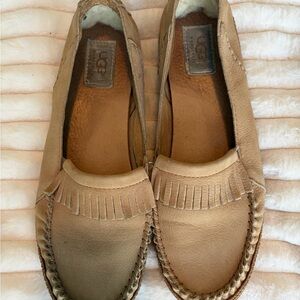 UGG Beige Leather Loafers